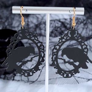 Black Crow Earrings